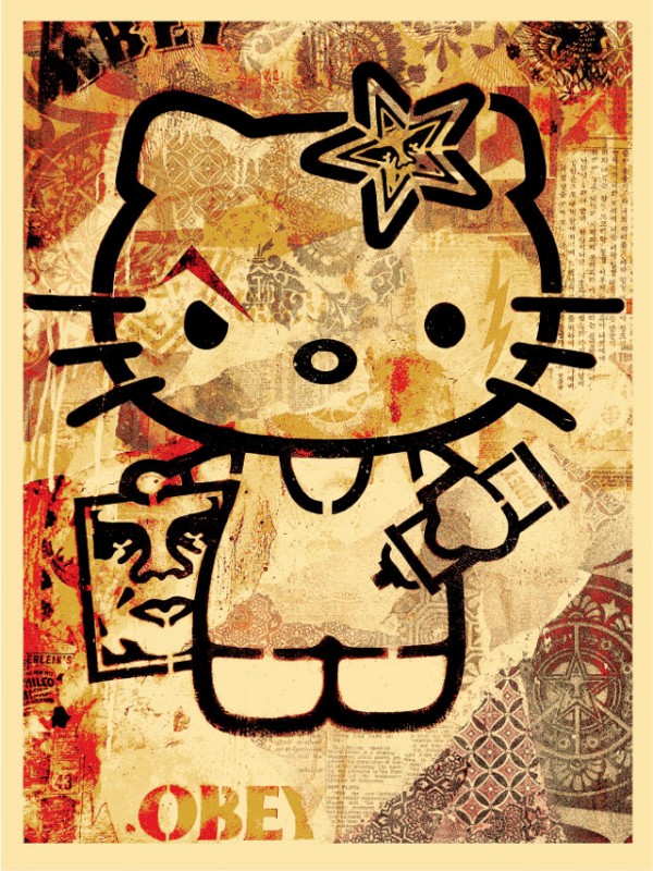 Hello Kitty Evil. OBEY Hello Kitty print by